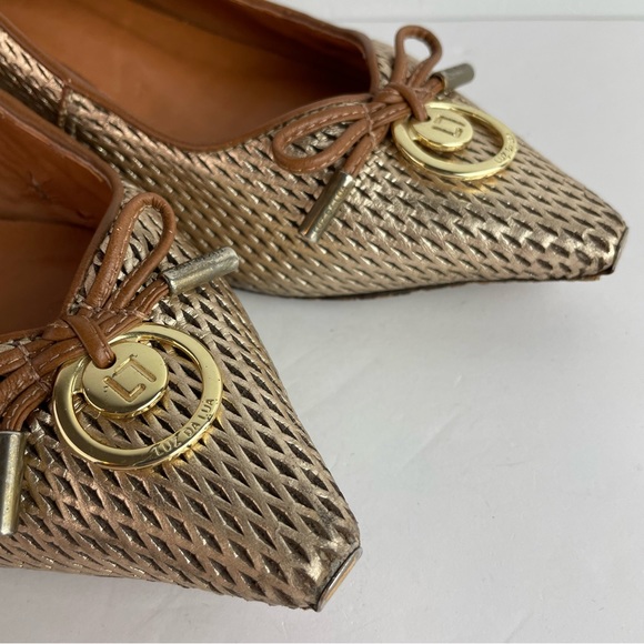 ✨✨Luz da Lua Vintage Gold Asymmetrical Heel Kitten Heels - ✨✨ - Picture 2 of 10